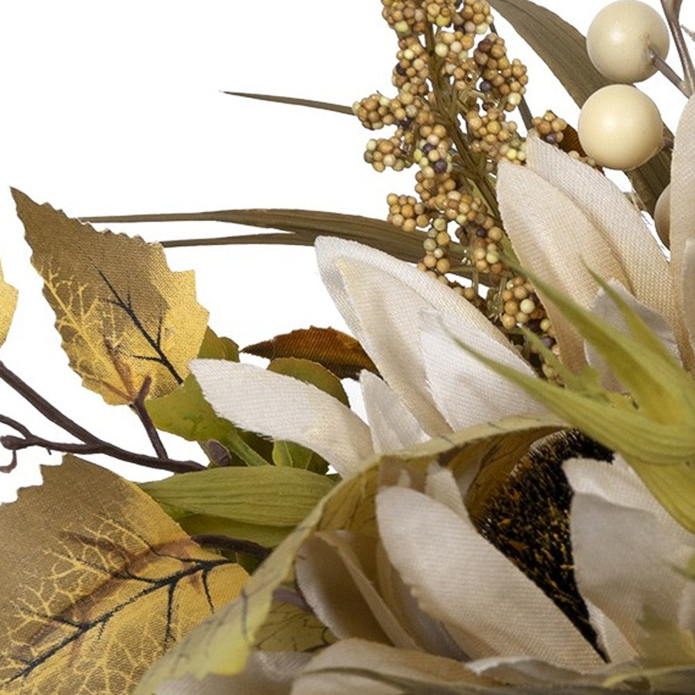 Rustic White Planter With Floral Arrangement