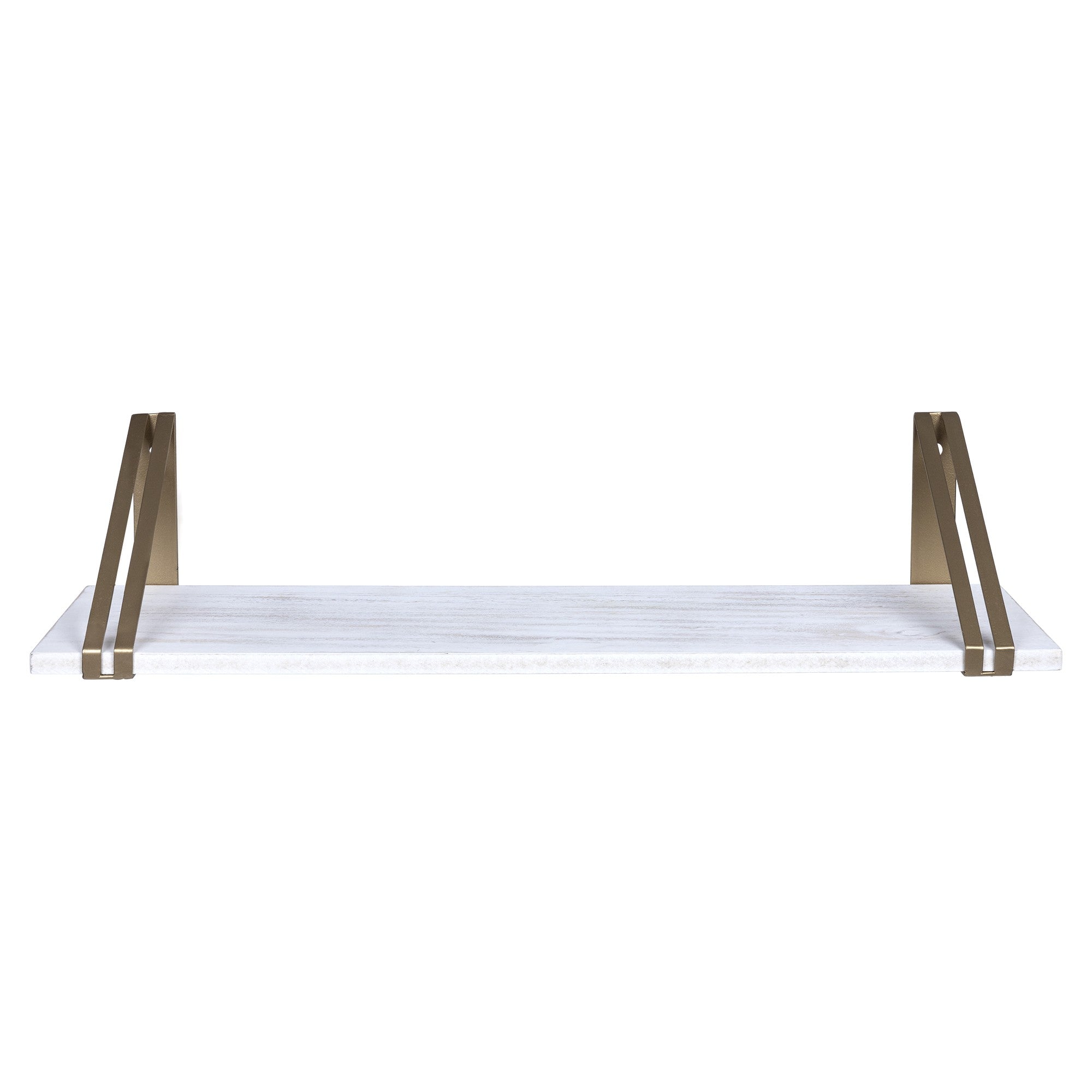 White And Gold Metal Wall Shelf