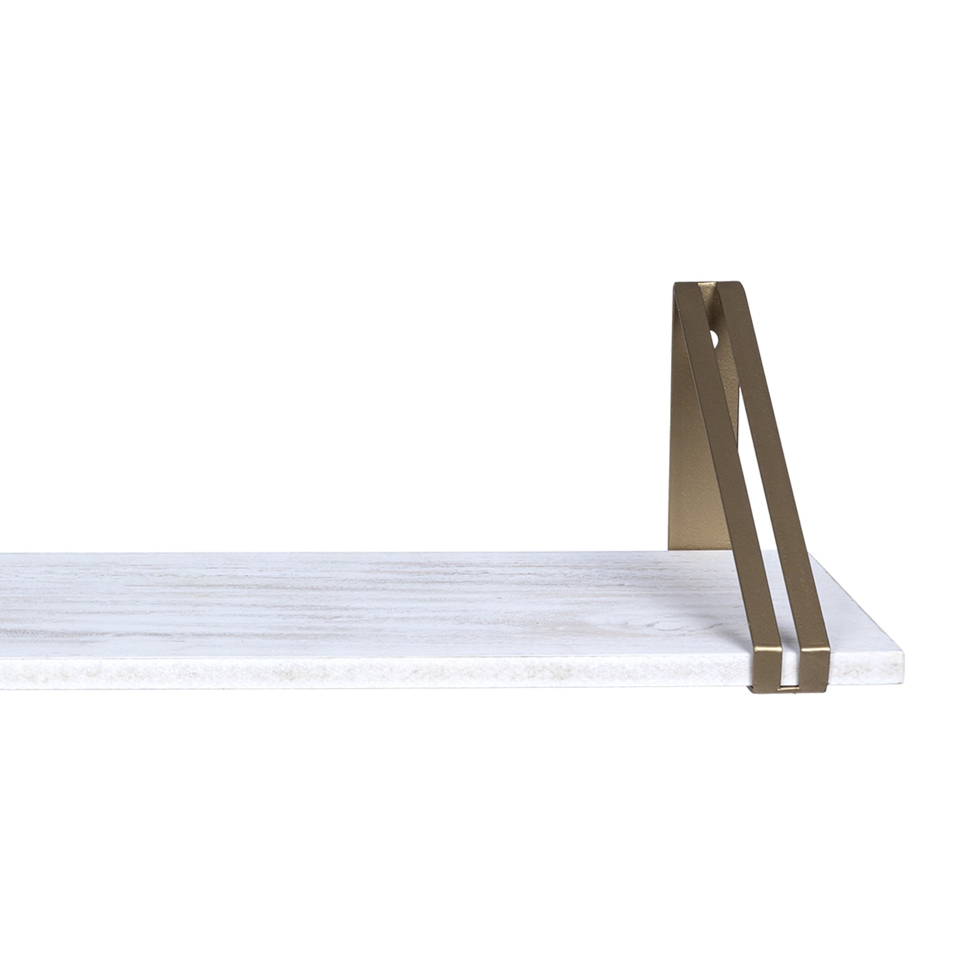 White And Gold Metal Wall Shelf