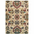 3’X5’ Ivory And Red Floral Vines Area Rug