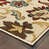 3’X5’ Ivory And Red Floral Vines Area Rug