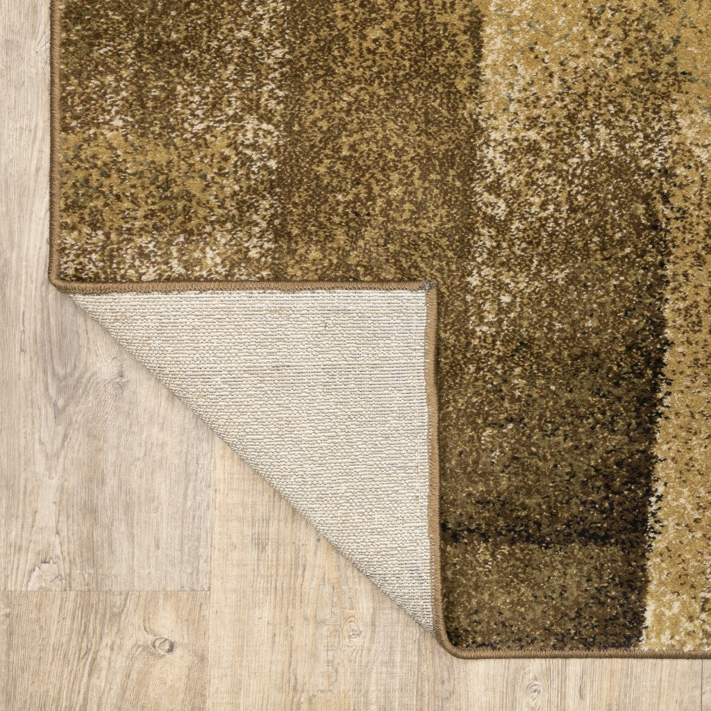 8’X10’ Brown And Beige Distressed Blocks Area Rug