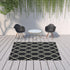 8' x 11' Black and Ivory Indoor Outdoor Area Rug