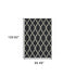 8' x 11' Black and Ivory Indoor Outdoor Area Rug