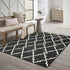 8' x 11' Black and Ivory Indoor Outdoor Area Rug