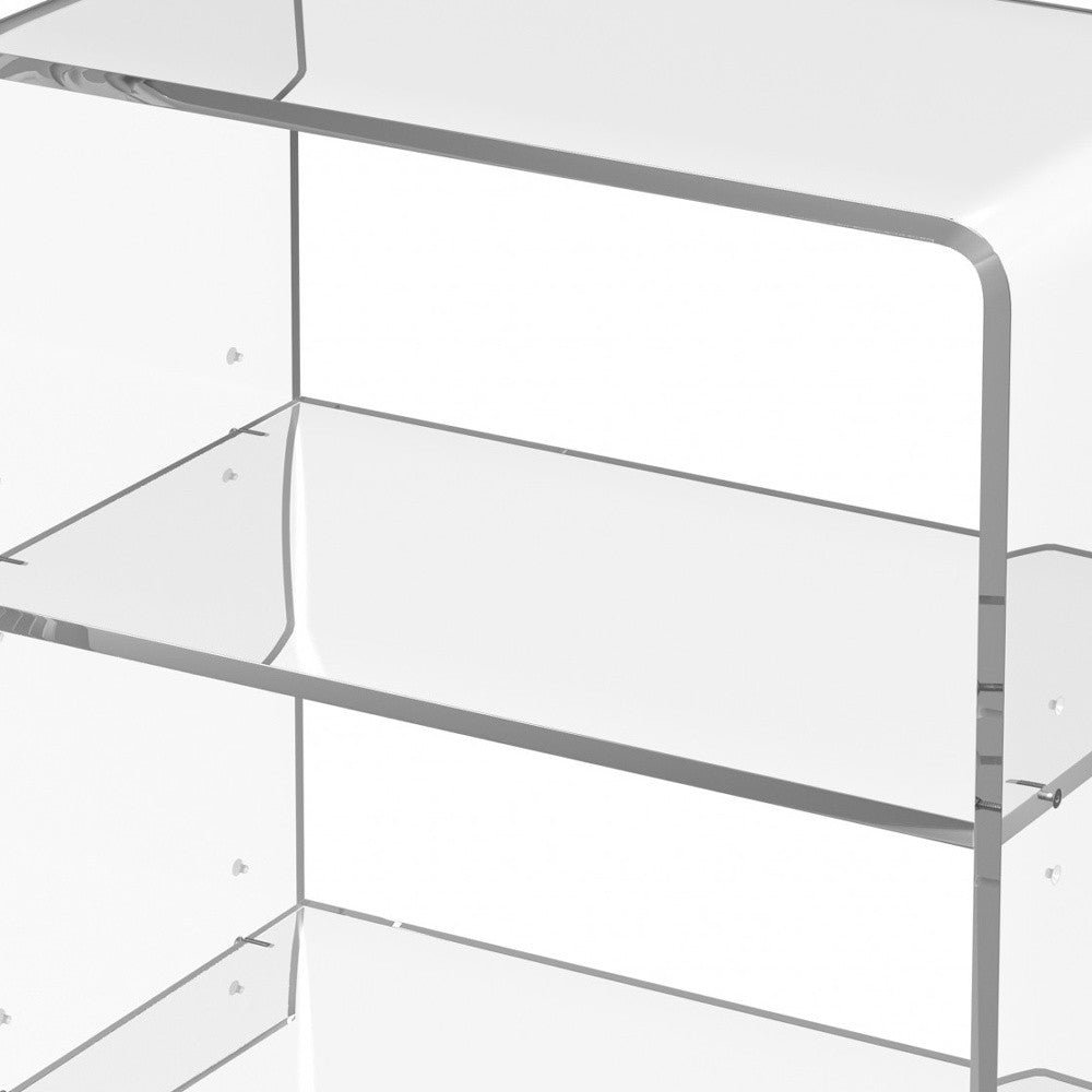 25" Clear Plastic Two Tier Bookcase