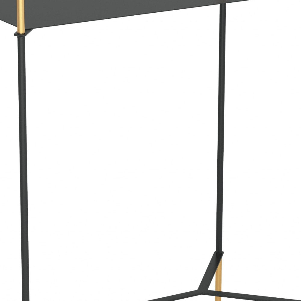 Moderna Black and Gold Accent Side Table