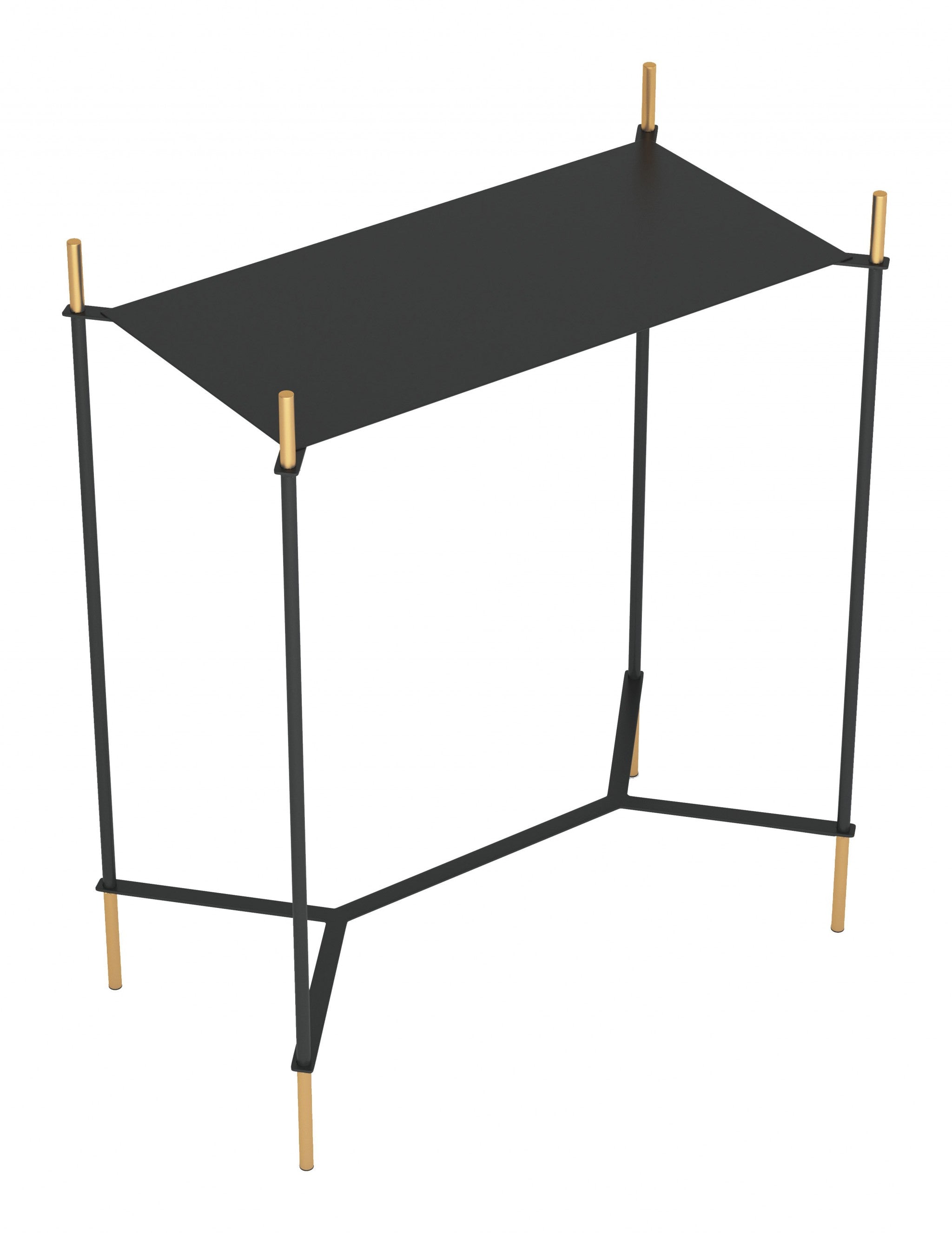 Moderna Black and Gold Accent Side Table