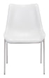 Stich White Faux Leather Side or Dining Chairs Set of 2 Chairs