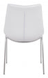 Stich White Faux Leather Side or Dining Chairs Set of 2 Chairs