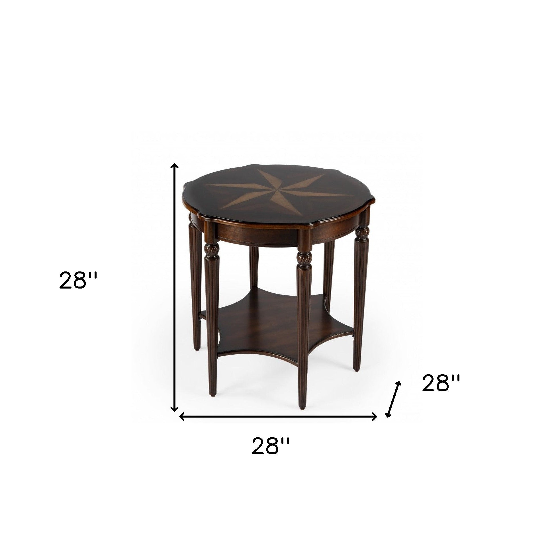 28" Brown Round Coffee Table