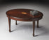 38" Dark Brown And Brown Oval Coffee Table