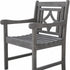 24" Gray Solid Wood Indoor Outdoor Arm Chair
