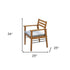 Light Wood Dining Chair With Metal Supports