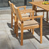 22" Set of Two Natural Wood and Rattan Indoor Outdoor Dining Chairs