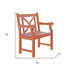 Brown Patio Armchair With Cross Back Design