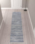 2’ X 10’ Navy Blue Decorative Stripes Runner Rug