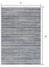 5’ X 8’ Navy Blue Decorative Stripes Area Rug