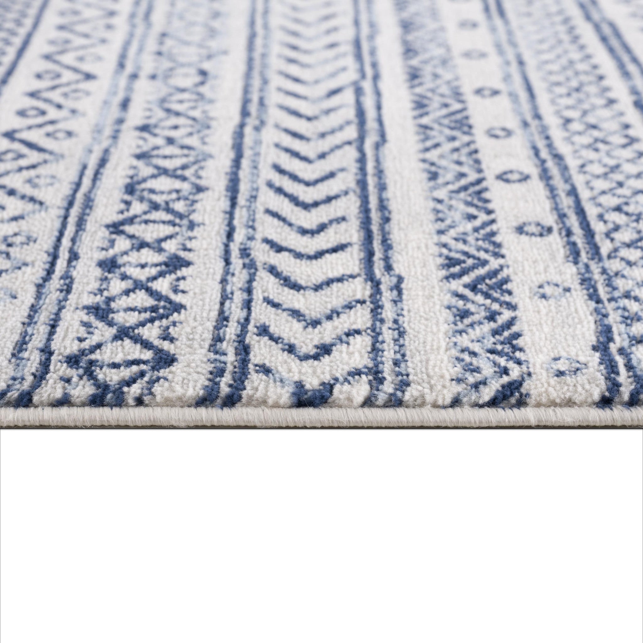 2’ X 10’ Navy Blue Decorative Stripes Runner Rug