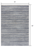 5’ X 8’ Navy Blue Decorative Stripes Area Rug