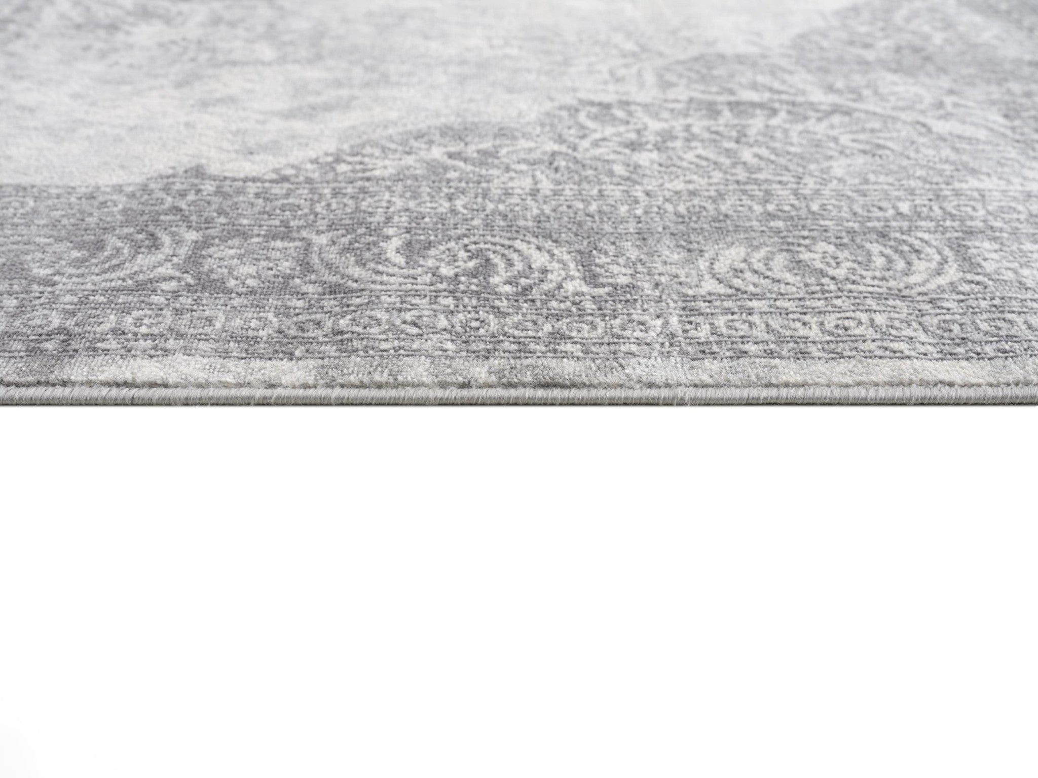 2’ X 10’ Gray Distressed Medallion Runner Rug