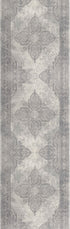 2’ X 10’ Gray Distressed Medallion Runner Rug