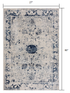 2’ X 3’ Navy Blue Distressed Floral Scatter Rug