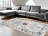 4’ X 6’ Navy Blue Distressed Floral Area Rug