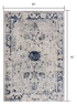 4’ X 6’ Navy Blue Distressed Floral Area Rug