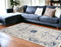 4’ X 6’ Navy Blue Distressed Floral Area Rug