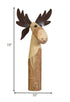 19" Brown Wood and Metal Moose Tabletop Sculpture