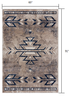 5' x 8' Gray Beige and Blue Southwestern Washable Area Rug