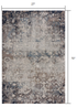 2’ X 3’ Navy And Beige Distressed Vines Scatter Rug