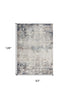 2’ X 10’ Navy And Beige Distressed Vines Runner Rug