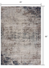 2’ X 10’ Navy Blue Distressed Striations Runner Rug