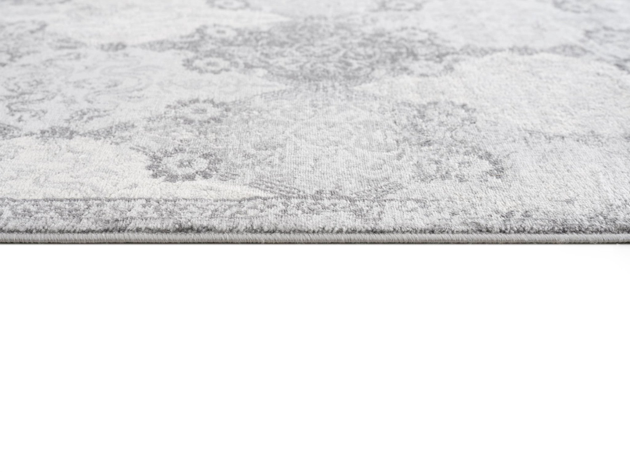 2’ X 10’ Gray Distressed Trellis Pattern Runner Rug