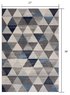 4’ X 6’ Navy Blue Geometric Diamond Area Rug