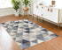 4’ X 6’ Navy Blue Geometric Diamond Area Rug