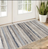 8' Blue Striped Runner Rug