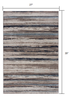 8' Blue Striped Runner Rug