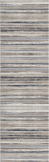 8' Blue Striped Runner Rug