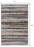 10' Blue and Beige Striped Distressed Runner Rug