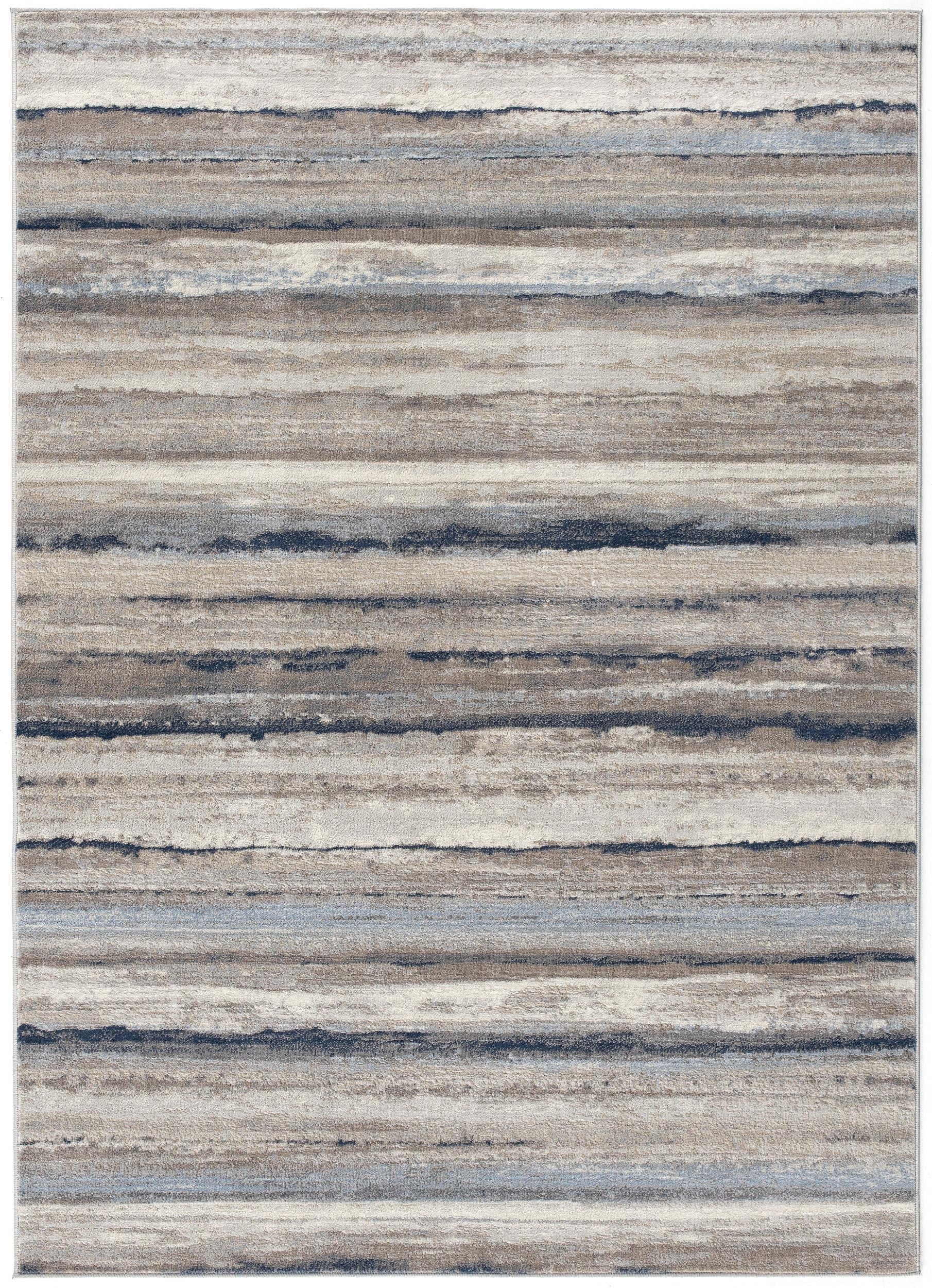 8' Blue Striped Runner Rug