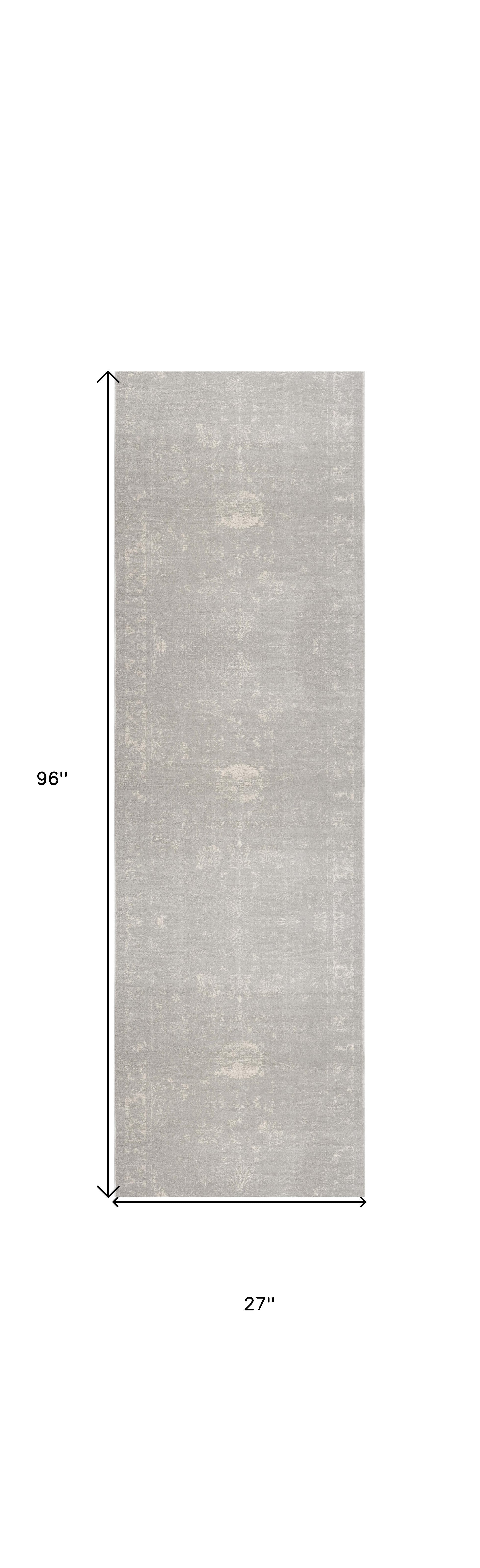 5’ X 8’ Modern Gray Distressed Area Rug