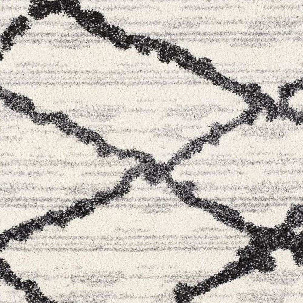 8’ X 11’ Gray And Black Modern Abstract Area Rug