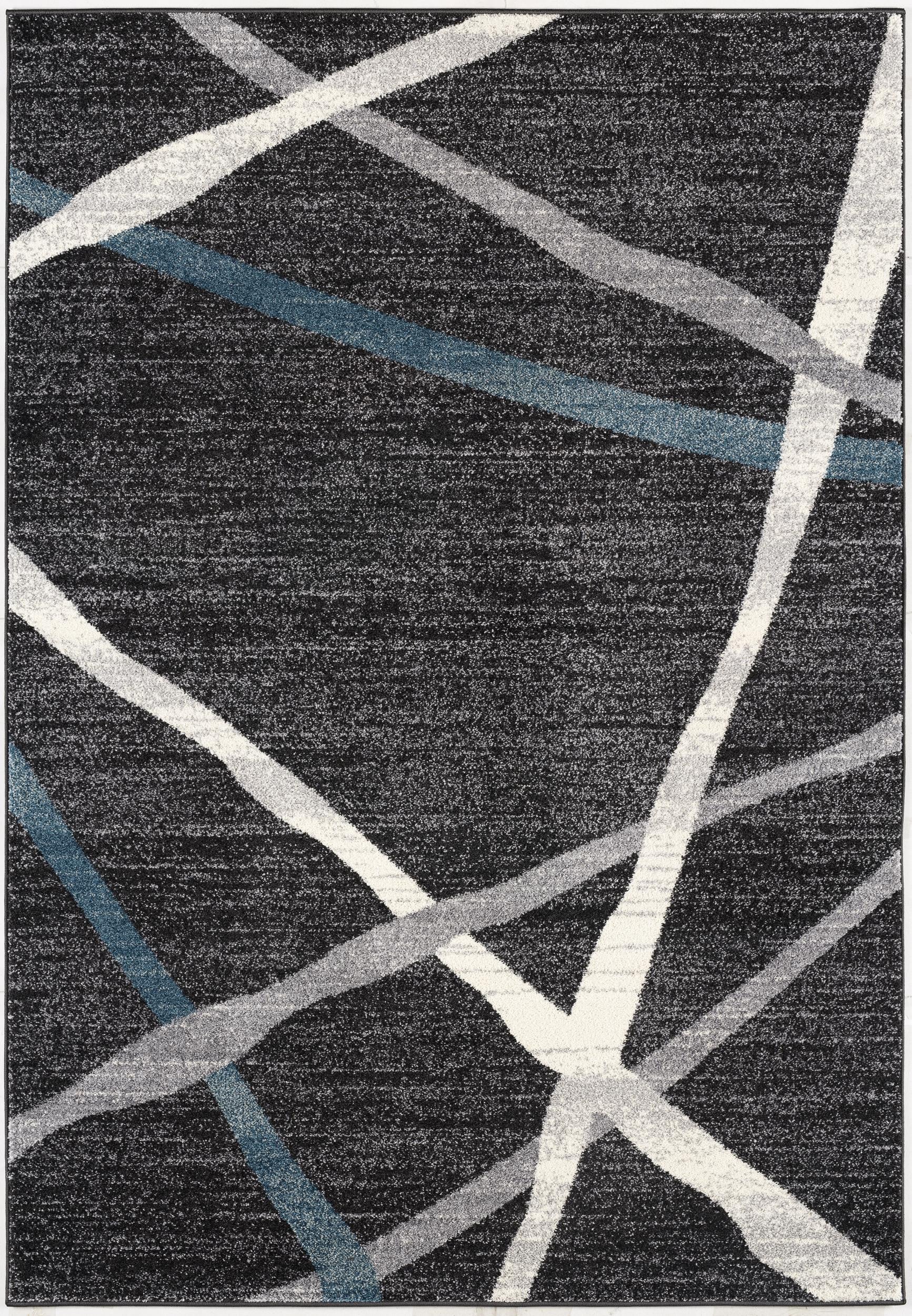 4’ X 6’ Distressed Black And Gray Abstract Area Rug