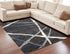 7’ X 9’ Distressed Black And Gray Abstract Area Rug