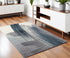 5’ X 8’ White And Blue Abstract Strokes Area Rug