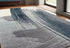 5’ X 8’ White And Blue Abstract Strokes Area Rug