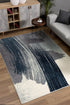 5’ X 8’ White And Blue Abstract Strokes Area Rug